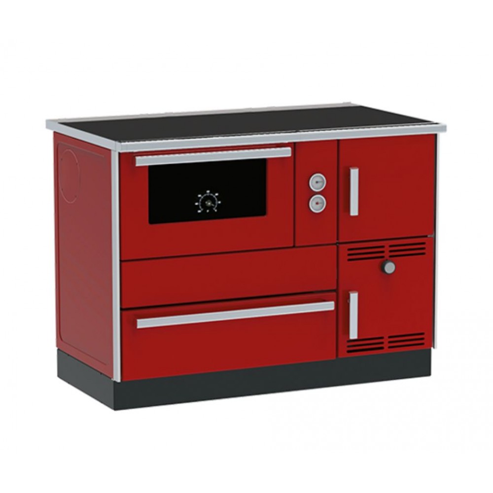Готварска печка на дърва с водна риза Alfa Plam Alfa Term 35 Red-Left, 32kW