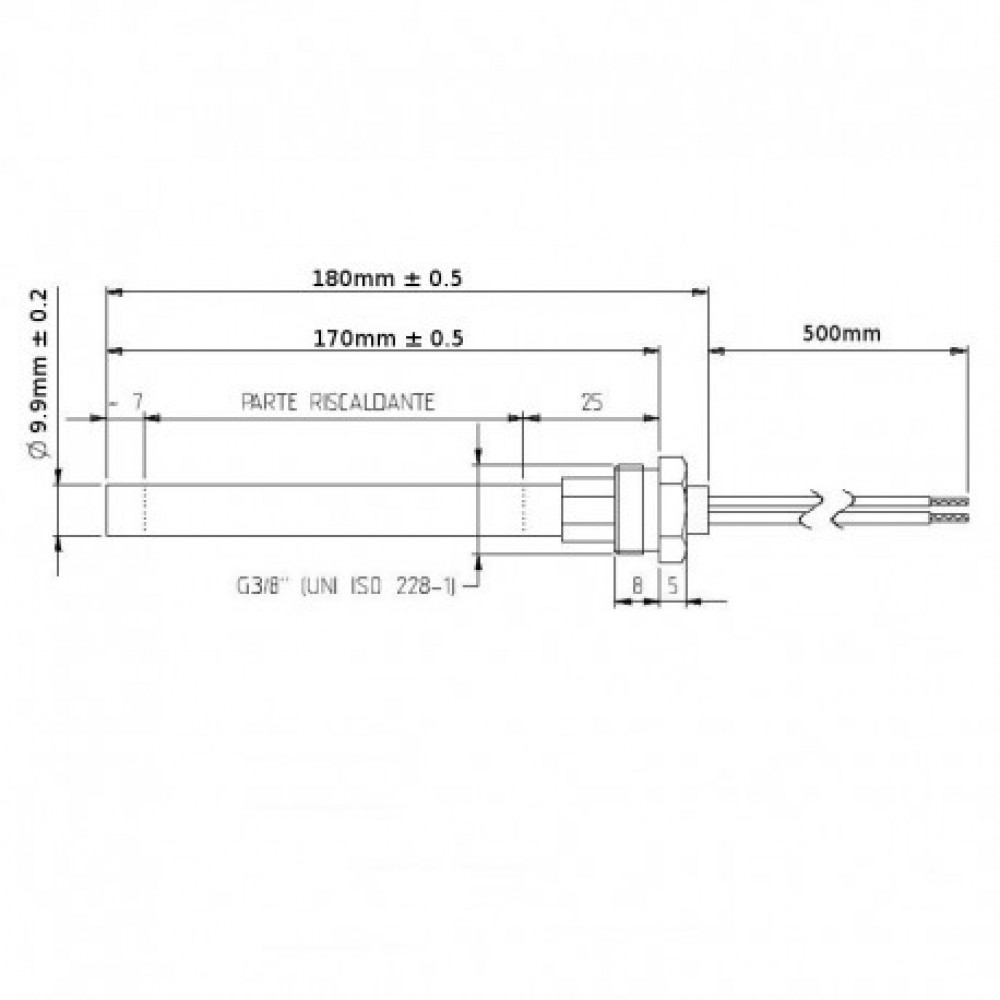 Запалка / Нагревател за пелетна камина Olivieri, Laminox и др., Дължина 180mm, 300W | Запалки / Нагреватели за пелетни камини | Резервни части за пелетни камини |