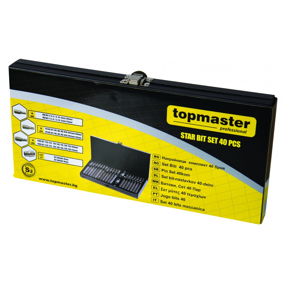 Комплект накрайници и битове TopMaster 1/2", 40 части | Битове и накрайници | Ръчни инструменти |