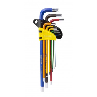 Комплект цветни шестограми TopMaster, 1.5 -10 мм, 9 броя - Шестограмни ключове