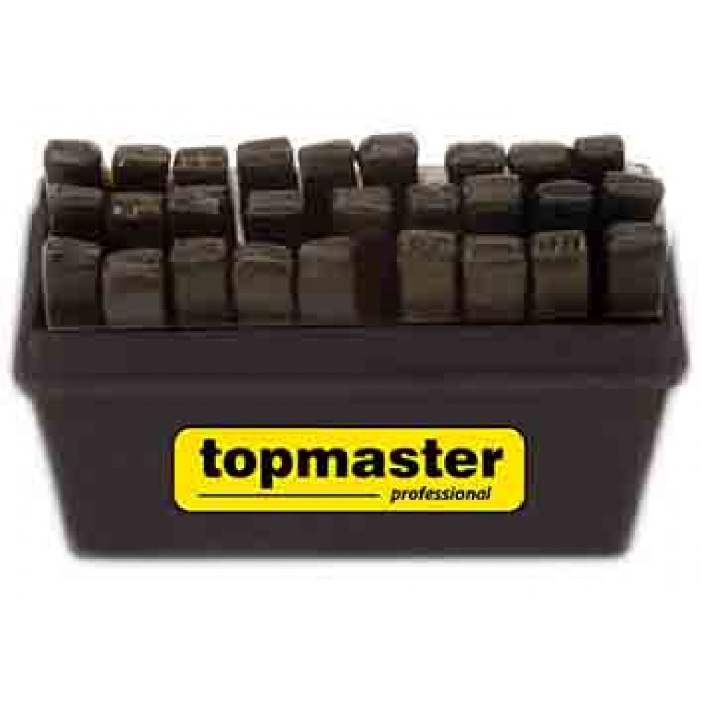 Комплект букви за набиване от хром TopMaster 1.5mm-12.5mm, 27 броя | Ударни центри, цифри и букви | Ръчни инструменти |