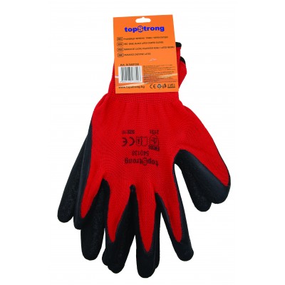 Ръкавици червено трико / черен латекс TS - Ръкавици