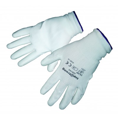 Ръкавици топени в полиуретан-бели р-р 10 TS - Top Strong