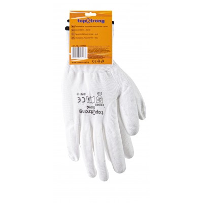 Ръкавици топени в полиуретан-бели р-р 10 TS - Ръкавици
