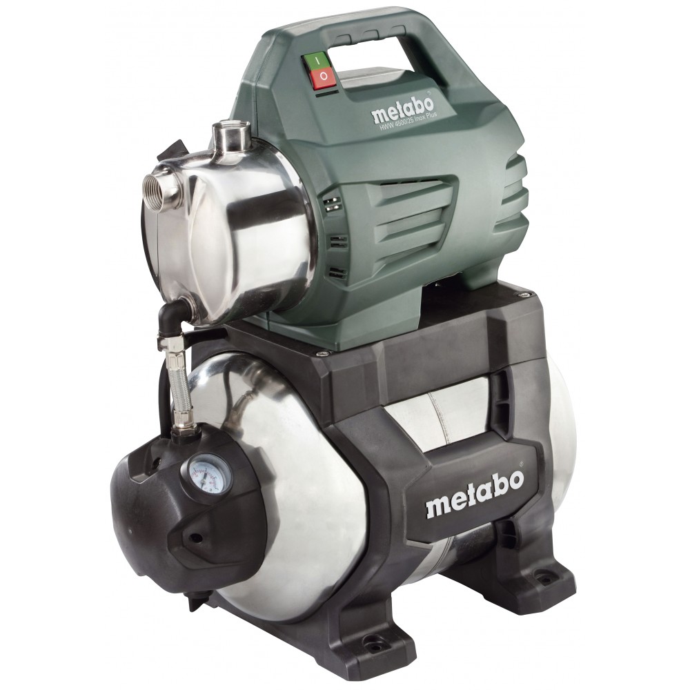 Монофазна хидрофорна помпа за вода METABO HWW 4500/25 INOX PLUS, 1300 W, 4500 л./ч., 48 м, 24 л