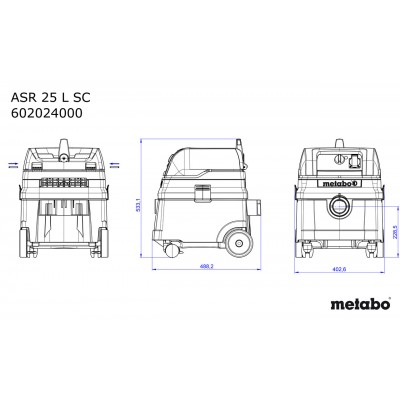 Прахосмукачка 1400W METABO ASR 25 L SC - Почистваща техника и прахоуловители