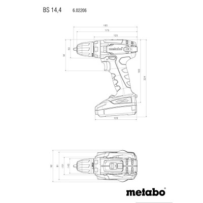 Акумулаторен винтоверт Metabo BS 14.4 - 14.4 V, 2x2 Ah, 40 Nm, 10 mm - Винтоверти