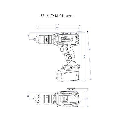 Акумулаторен безчетков ударен винтоверт METABO SB 18 LTX BL QUICK, 18 V, 120 Nm, 2х5.2Ah - Винтоверти