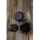 Емайлиран Чугунен Тиган с Две Дръжки Hosse, Black Onyx, Ф22см | Плосък Чугунен Тиган | Чугунен тиган |