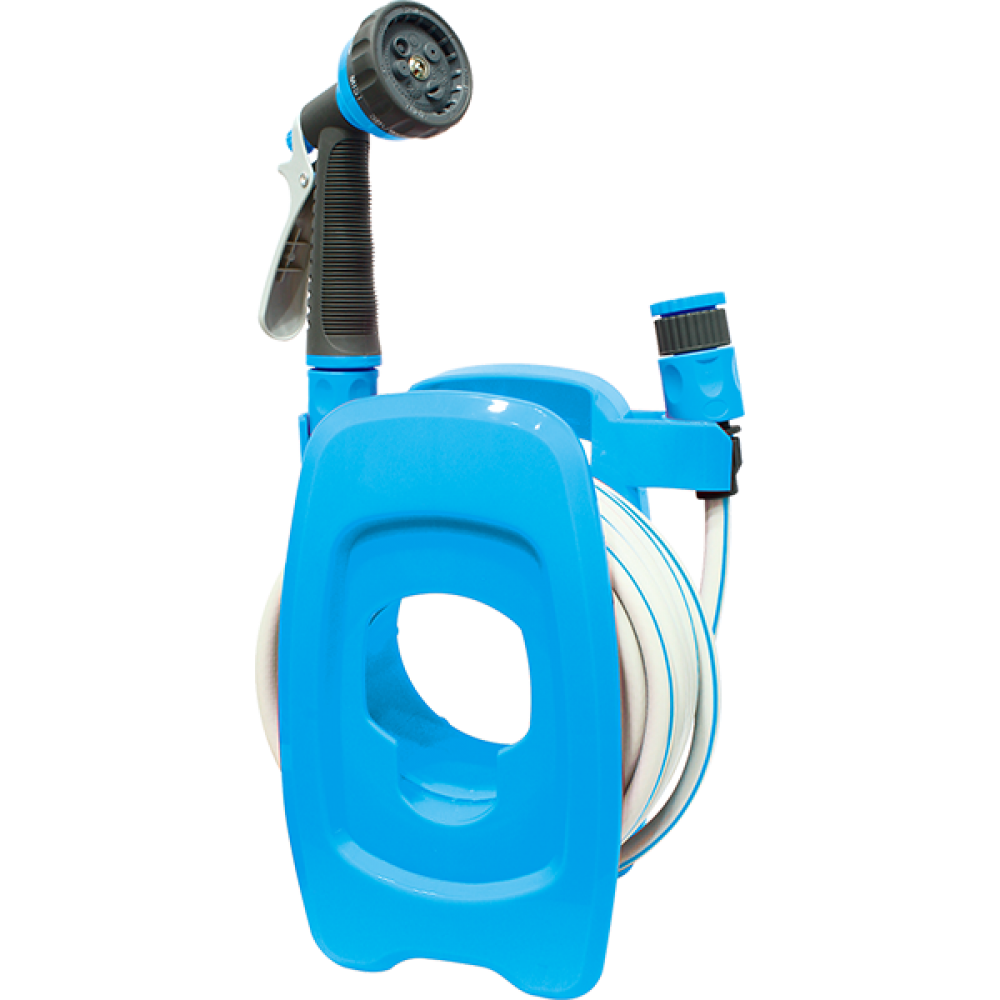 Макара с маркуч и пистолет Aquacraft - 0505133 - Материал: PP; ABS; POM; PVC; Размер на маркуча (inch): 3/8"; Дължина на маркуч (m): 10