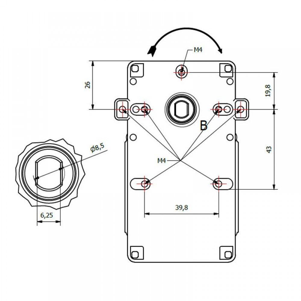 Мотор редуктор с кух вал Kenta K9115006 1.5 RPM за пелетна камина Karmek One и др. | Мотор-Редуктори за пелетни камини | Резервни части за пелетни камини |