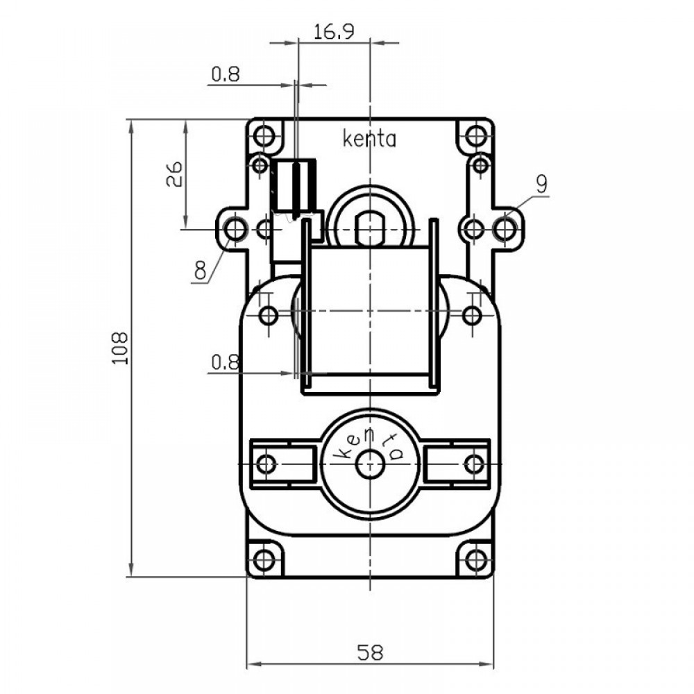 Мотор редуктор с кух вал Kenta K9115054 2 RPM за пелетна камина Bioterm и др. | Мотор-Редуктори за пелетни камини | Резервни части за пелетни камини |