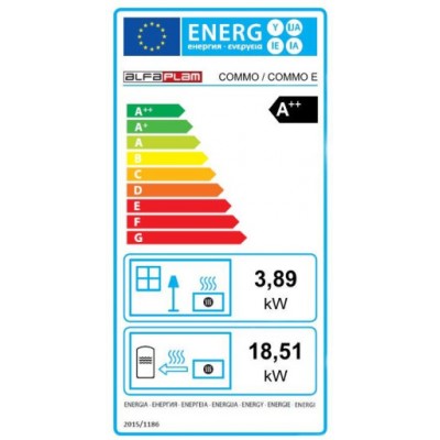 Пелетна камина с водна риза Alfa Plam Commo Ivory, 22.5kW - Alfa-Plam