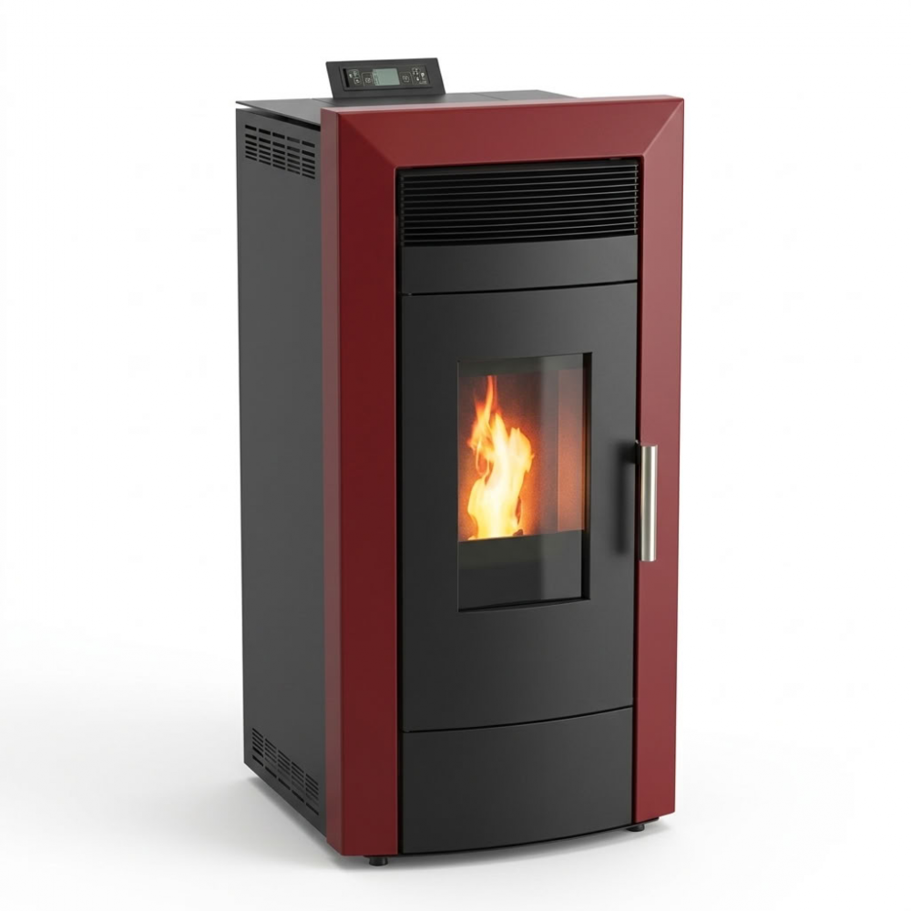 Пелетна камина с водна риза Alfa Plam Commo Bordeaux, 22.5kW | Пелетни камини с водна риза | Пелетни камини |