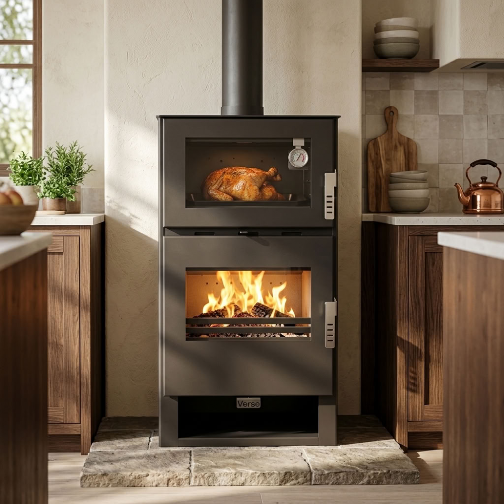 Камина на дърва с фурна Версо F, 9 kW | Сухи камини | Камини на дърва |