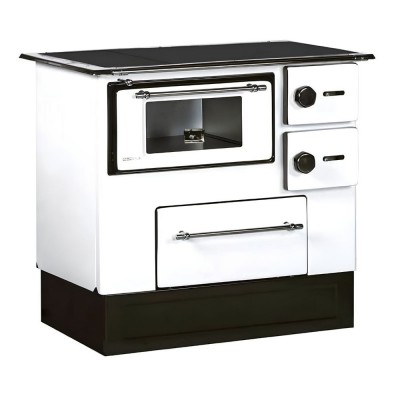 Готварска печка на дърва Alfa Plam Regular 46, Бяла, Лява, 5kW - Alfa-Plam