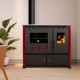 Готварска печка на дърва Прометей Практик Лукс с ляв димоотвод, бордо, 9.5kW