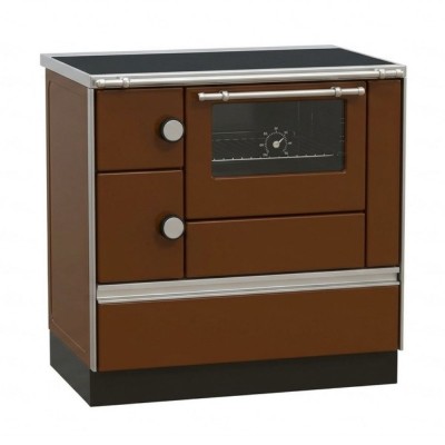Готварска печка на дърва с водна риза Alfa Plam ALFA 90 HE Thermo, кафява, дясна, 14kW - Сравняване на продукти