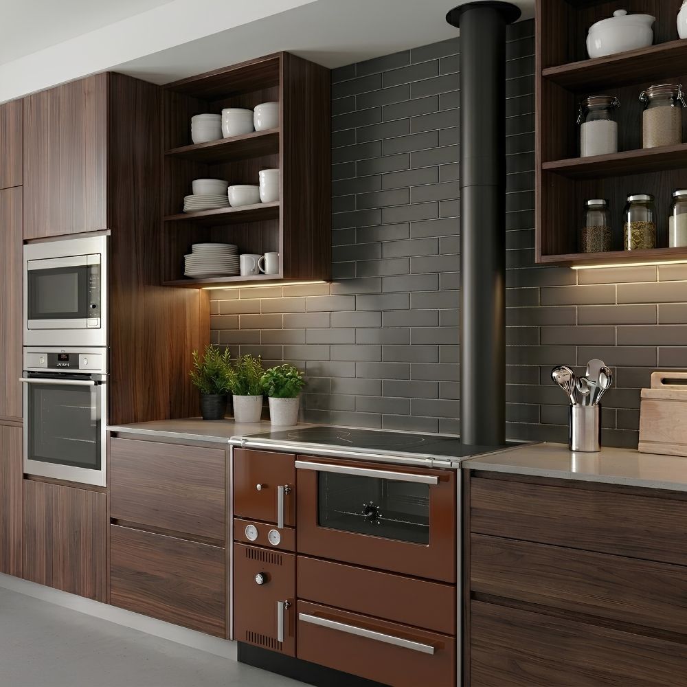 Готварска печка на дърва с водна риза Alfa Plam Alfa Term 20 Brown, 23kW | Готварски печки на дърва |  |