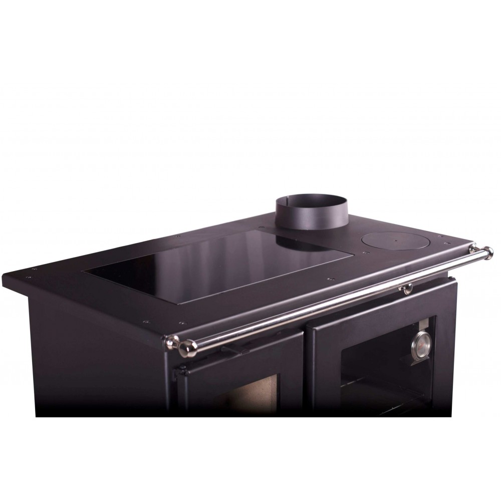 Готварска печка на дърва Verso CS Inox Ceramic с иноксова фурна и керамичен плот, Лява, 8kW | Готварски печки на дърва |  |