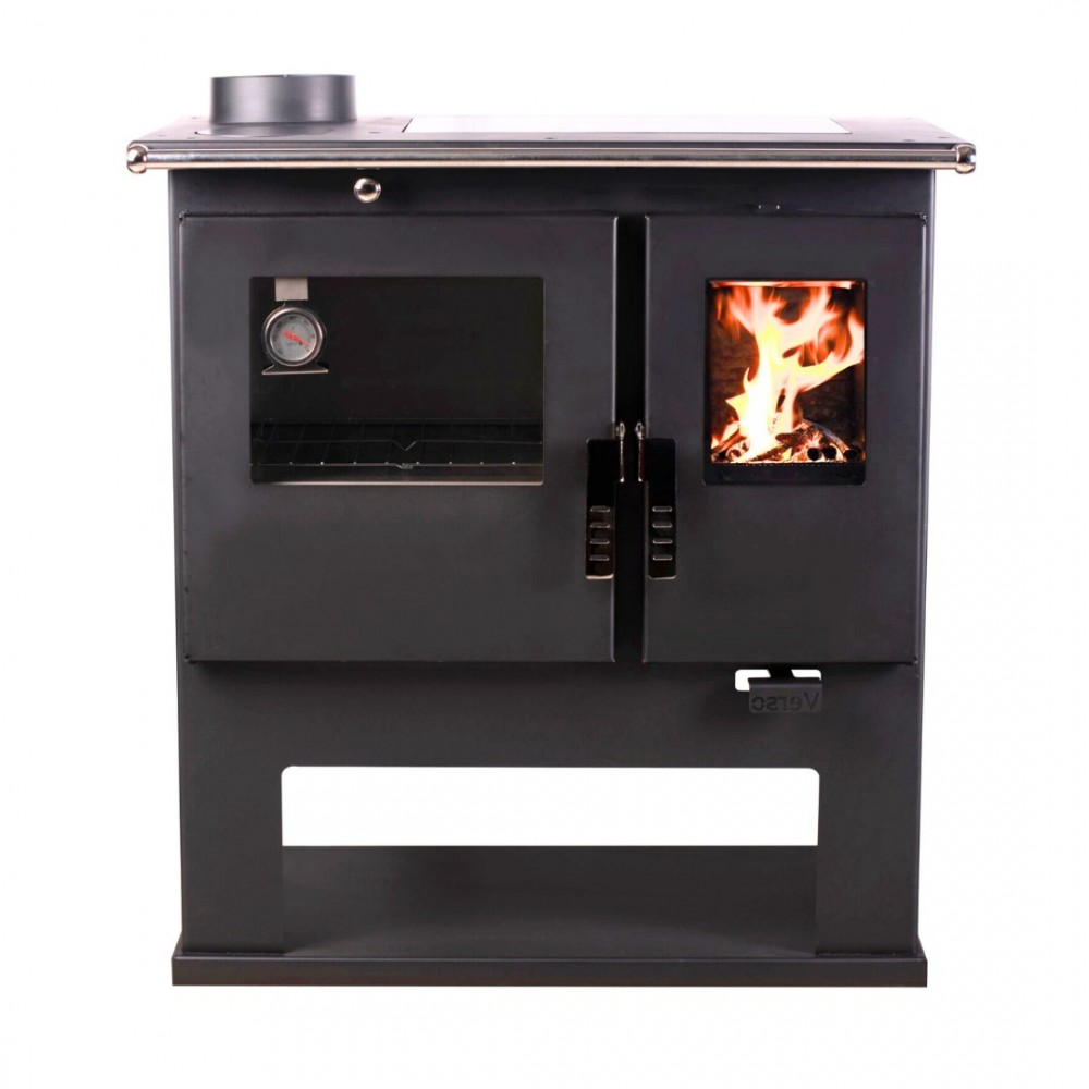 Готварска печка на дърва Verso CS Inox Ceramic с иноксова фурна и керамичен плот, Лява, 8kW | Готварски печки на дърва |  |