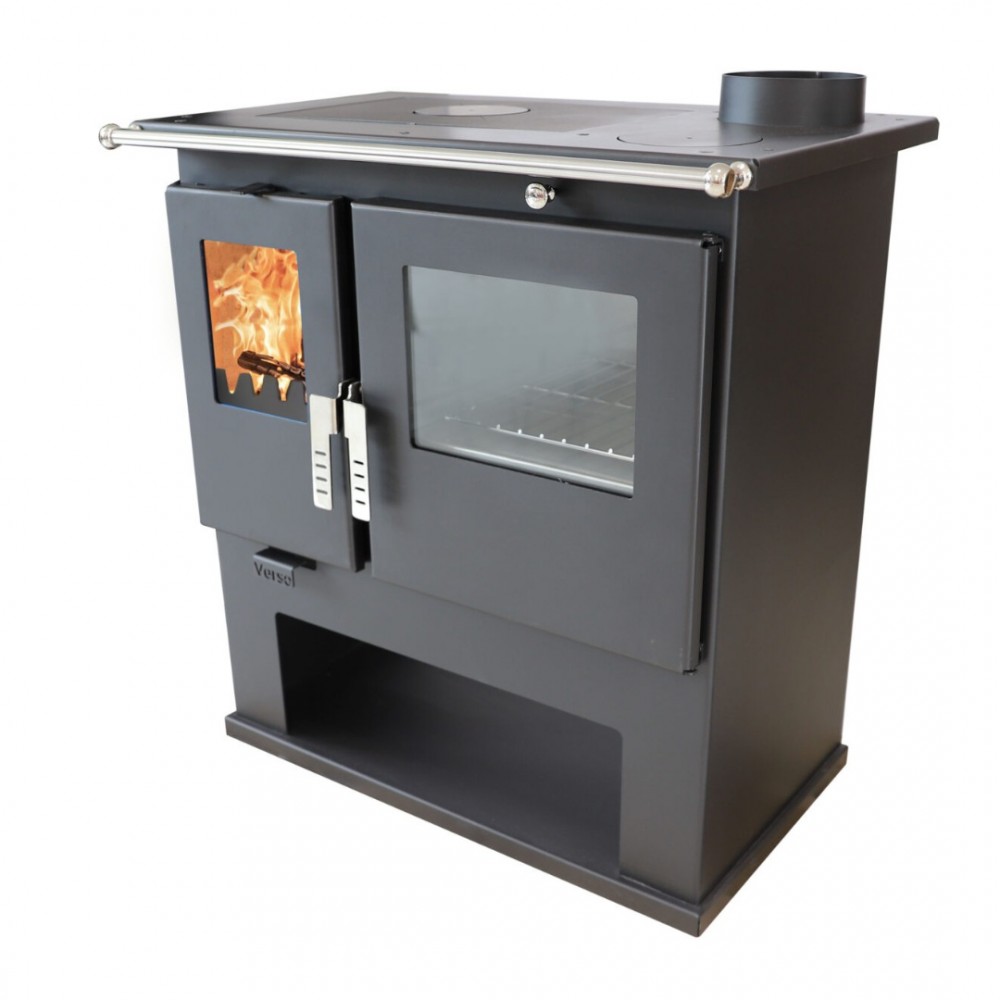 Готварска печка на дърва Verso CS Inox с иноксова фурна, Дясна, 8kW | Готварски печки на дърва |  |