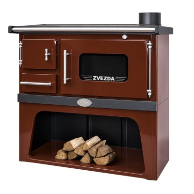 Готварска печка на дърва Звезда Classic GFE Кафява, 5.9kW - Камини и печки на дърва