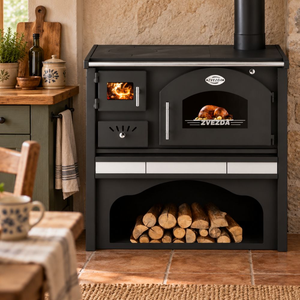 Готварска печка на дърва Звезда Класик GFS Керамика 5.9kW | Готварски печки на дърва |  |