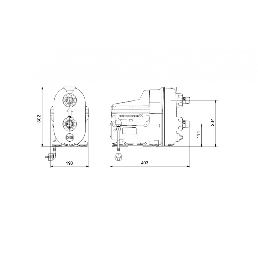Хидрофорна система Grundfos SCALA2 3-45, 550 W , 3 m³/h , 45 м | Хидрофори | Водни помпи |