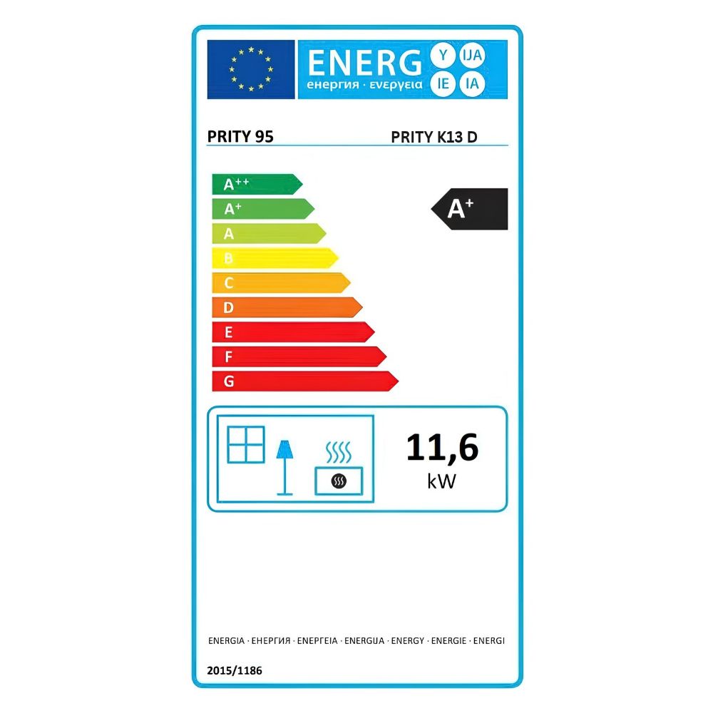 Камина на дърва Прити K13 D, 11.6 kW | Печки Камини Прити | Прити |