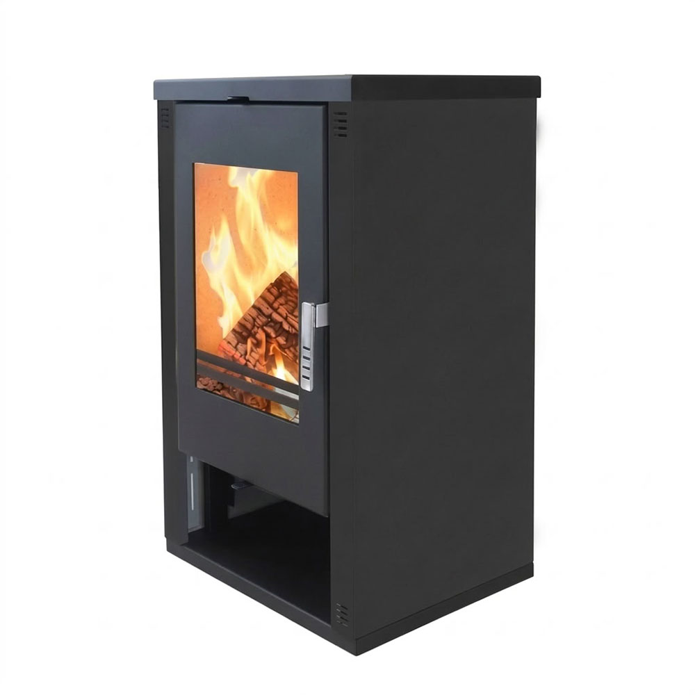 Камина на дърва Версо Lheia черна, 7.5 kW | Сухи камини | Камини на дърва |