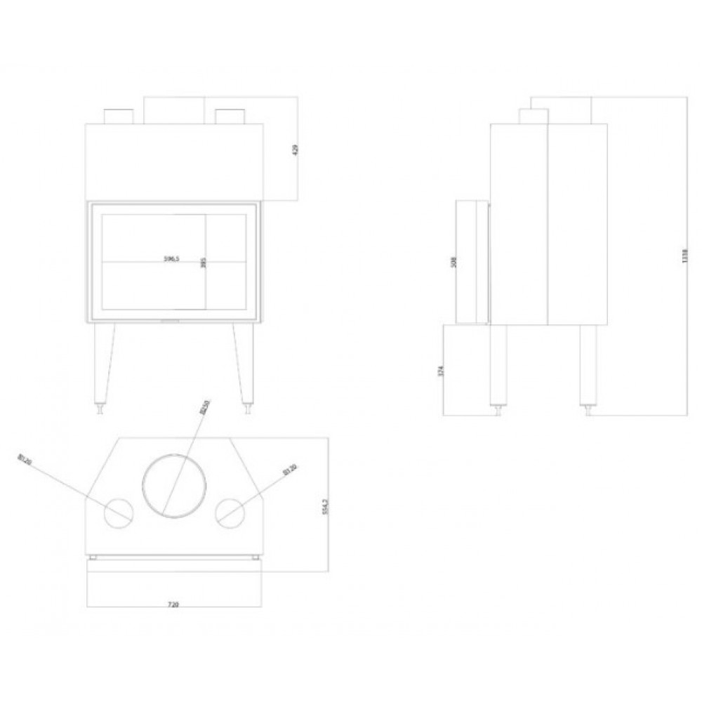 Камина за вграждане на дърва Balkan Energy ATS STABLE AIR 700, с въздуховоди, 14.8kW | Сухи камини за вграждане | Камини за вграждане |