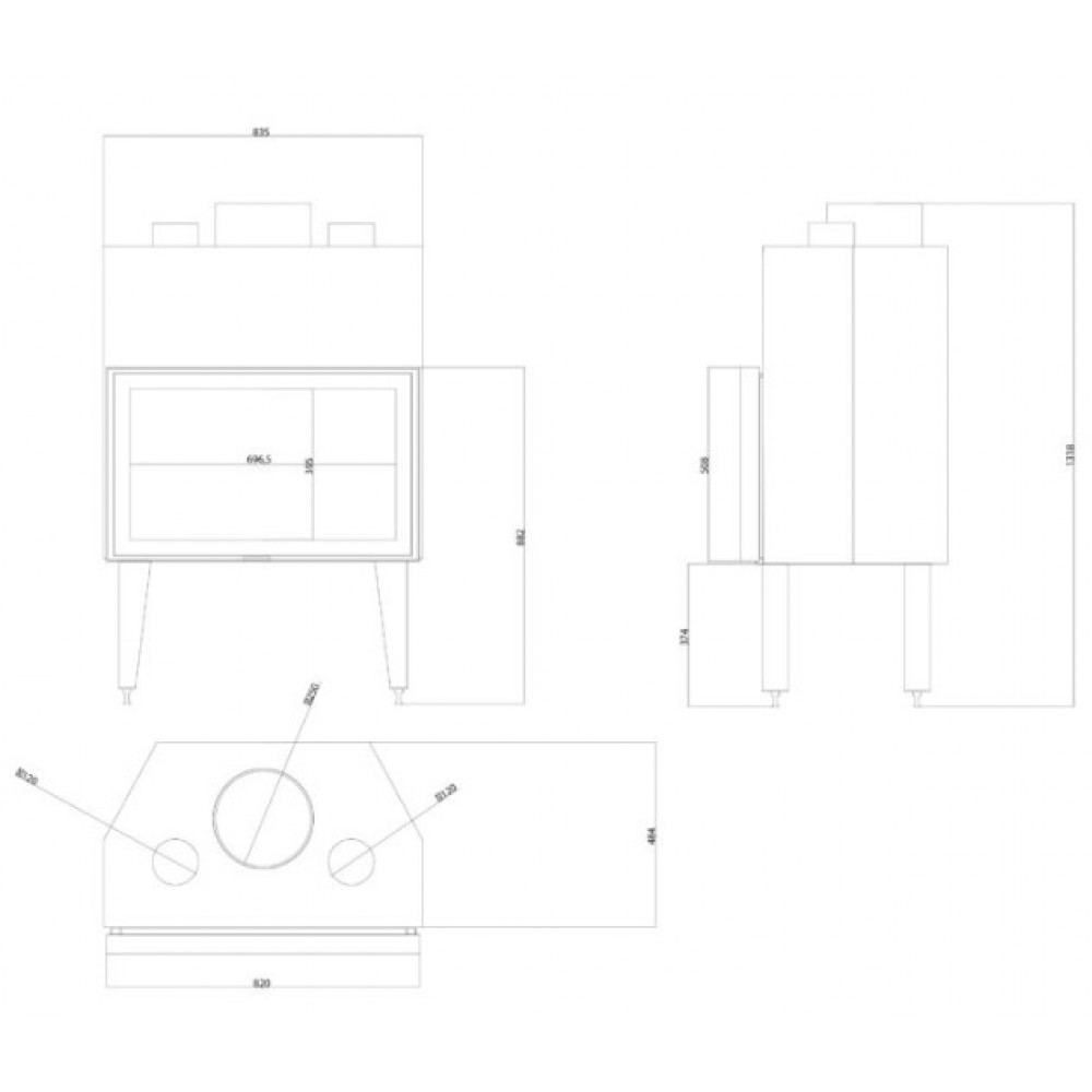 Камина за вграждане на дърва Balkan Energy ATS STABLE AIR 800, с въздуховоди, 15.95kW | Сухи камини за вграждане | Камини за вграждане |