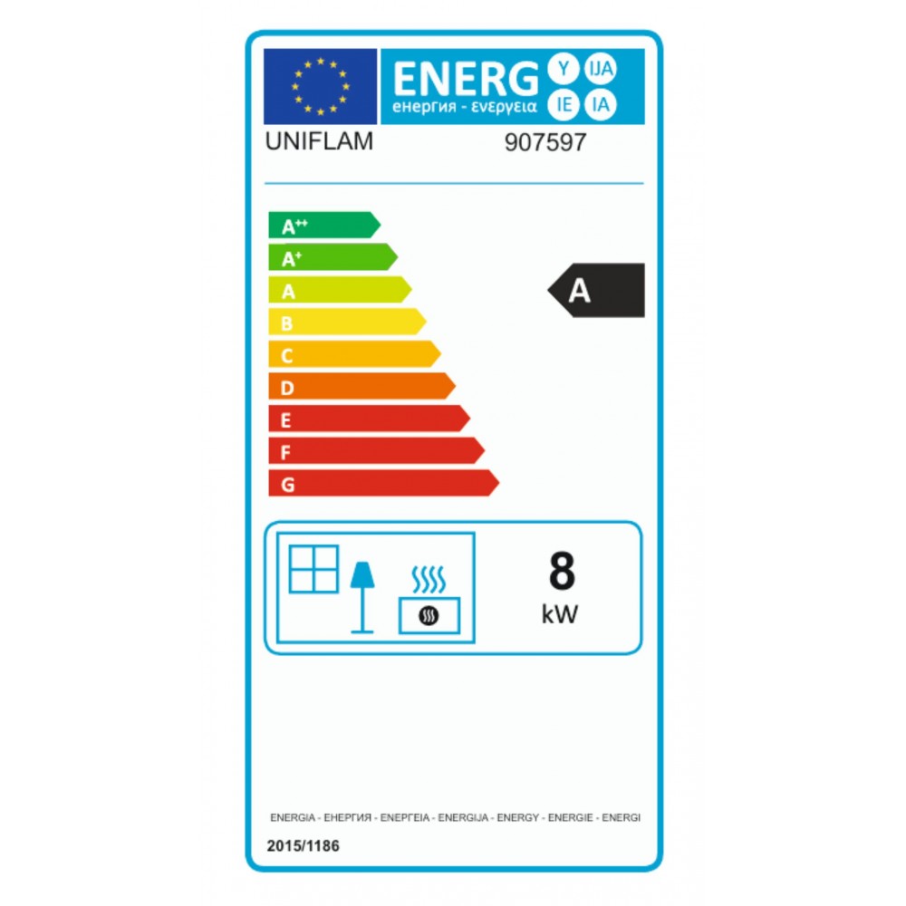 Камина за вграждане на дърва UNIFLAM 600 PLUS ECO с клапа, 8kW | Сухи камини за вграждане | Камини за вграждане |
