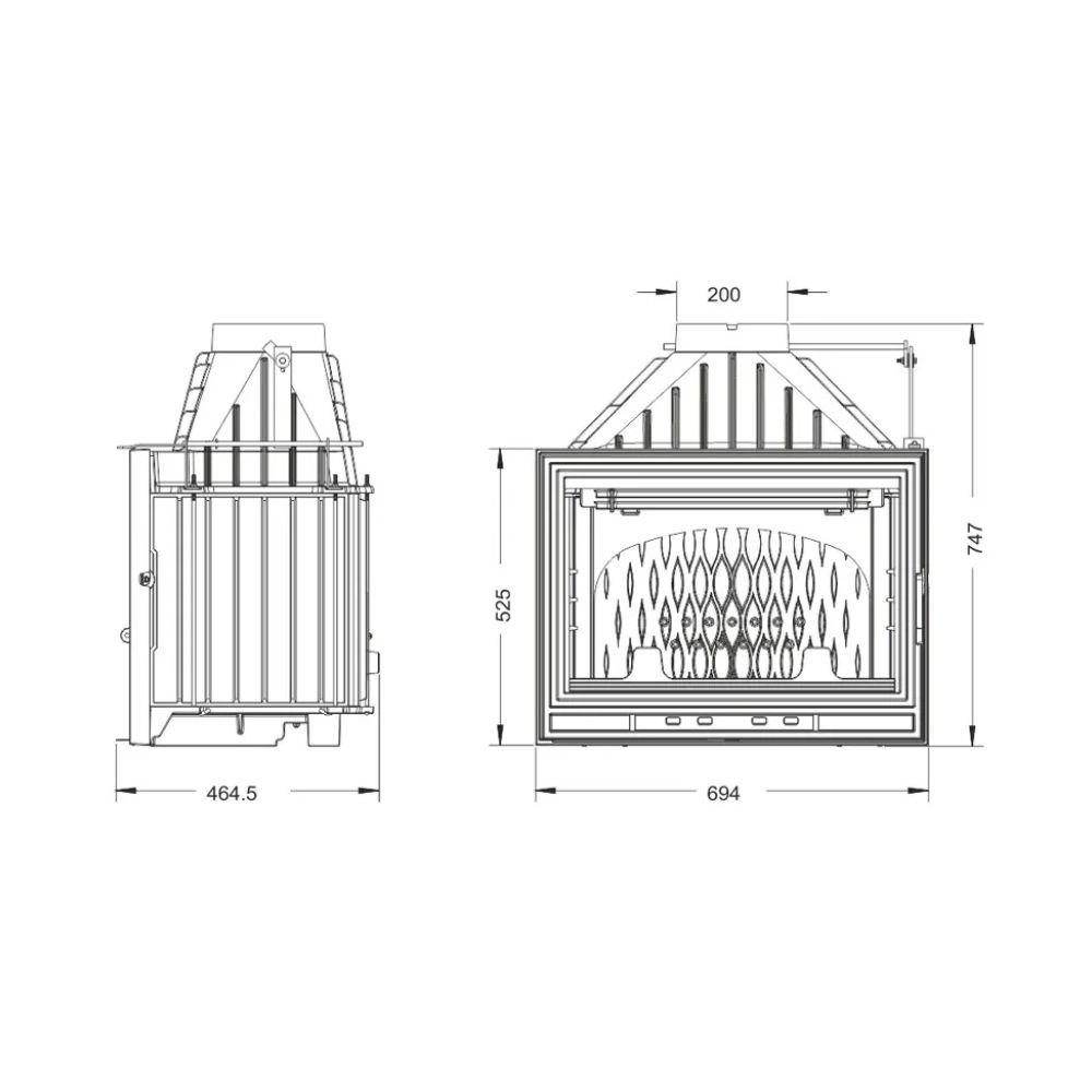 Камина за вграждане на дърва UNIFLAM 700 OPTIMA ECO с клапа, 12kW | Сухи камини за вграждане | Камини за вграждане |