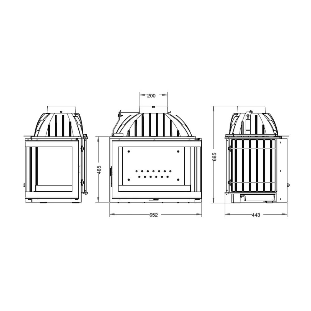 Камина за вграждане на дърва UNIFLAM 700 PLUS ECO с клапа, дясна страна, 9kW | Сухи камини за вграждане | Камини за вграждане |