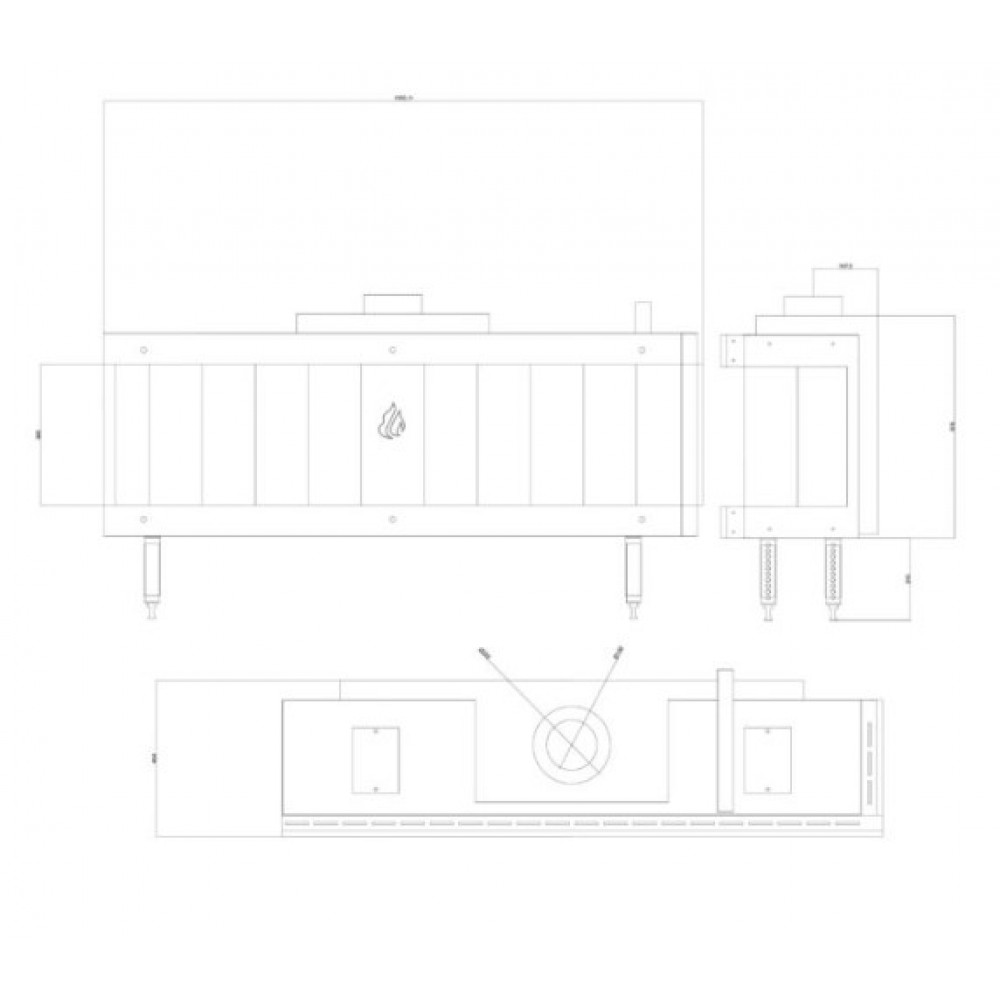 Камина за вграждане на газ Balkan Energy GAS CORNER 150, 13kW | Камини на газ | Камини за вграждане |