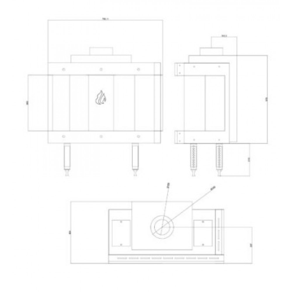 Камина за вграждане на газ Balkan Energy GAS CORNER 70, 7.8kW | Камини на газ | Камини за вграждане |