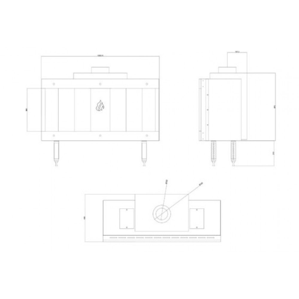 Камина за вграждане на газ Balkan Energy GAS STRAIGHT 100, 10.2kW | Камини на газ | Камини за вграждане |