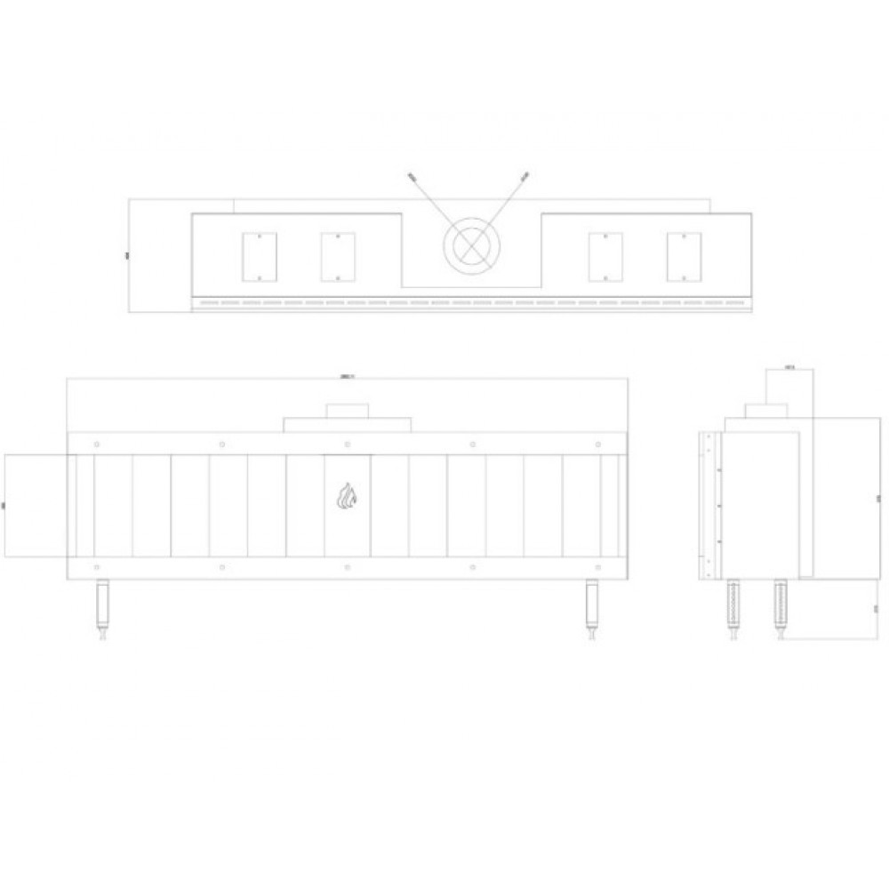 Камина за вграждане на газ Balkan Energy GAS STRAIGHT 200, 17kW | Камини на газ | Камини за вграждане |