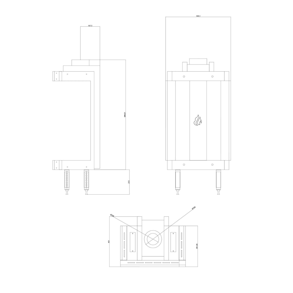 Камина за вграждане на газ Velmora Fire GAS STANDING PANORAMA, 3.9kW - 6.0kW | Камини на газ | Камини за вграждане |