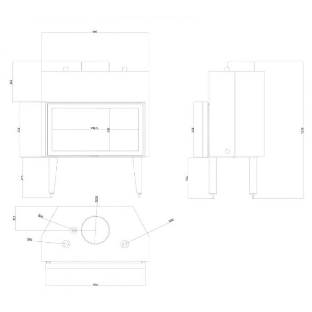 Камина за вграждане с водна риза на дърва Balkan Energy ATS STABLE HYDRO 900, 32.2kW | Камини с водна риза за вграждане | Камини за вграждане |
