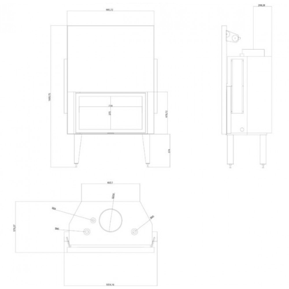 Камина за вграждане с водна риза на дърва Balkan Energy ATS STRAIGHT HYDRO 900, 32.2kW | Камини с водна риза за вграждане | Камини за вграждане |