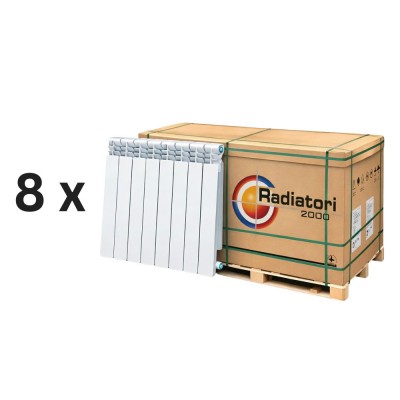 Комплект алуминиеви радиатори Helyos Evo H500, 8 бр. x 10 глидера - Радиатори за парно