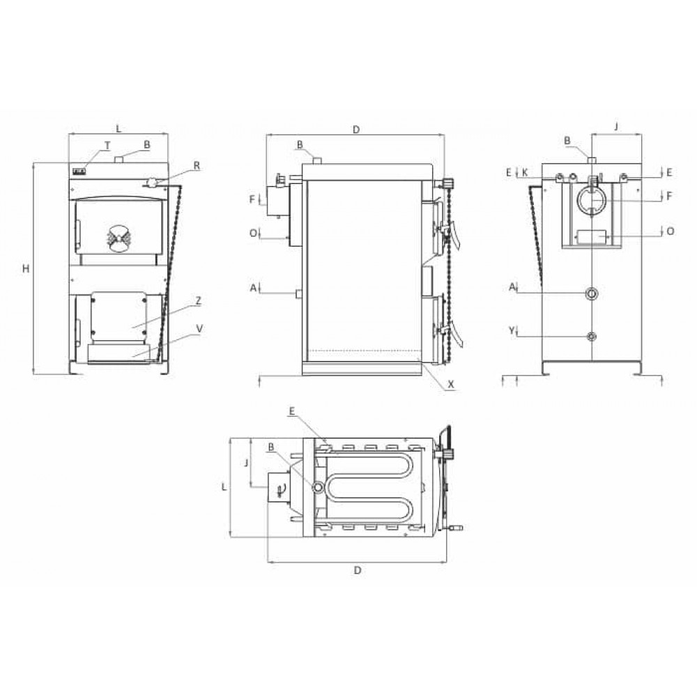 Котел на  дърва BURNiT NWB 45, 40kW | Стоманени котли | Котли на дърва |