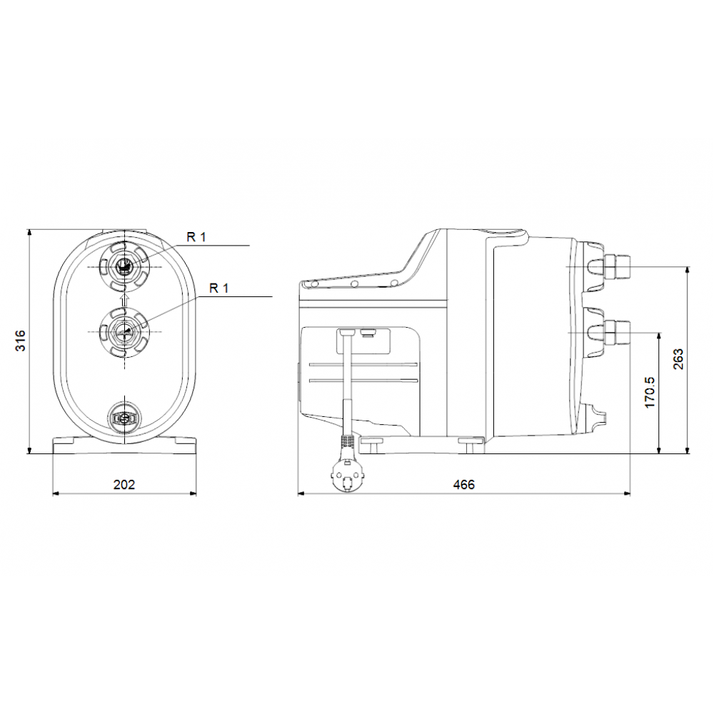 Монофазна хидрофорна помпа за вода GRUNDFOS SCALA1 5-55, 1200 W, 5.33 м³/ч, 52 м, 8 бара | Хидрофори | Водни помпи |