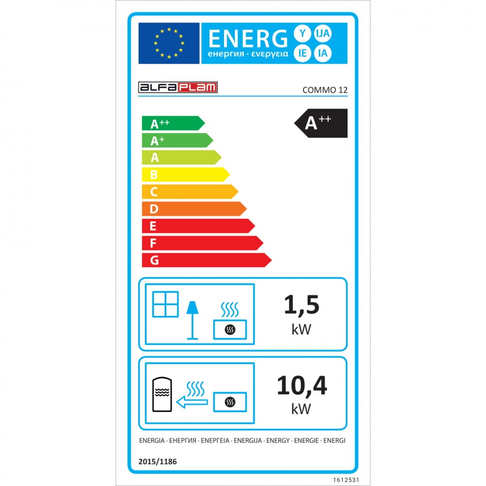 Пелетна камина с водна риза Alfa Plam Commo 12 Black, 12kW | Пелетни камини с водна риза | Пелетни камини |