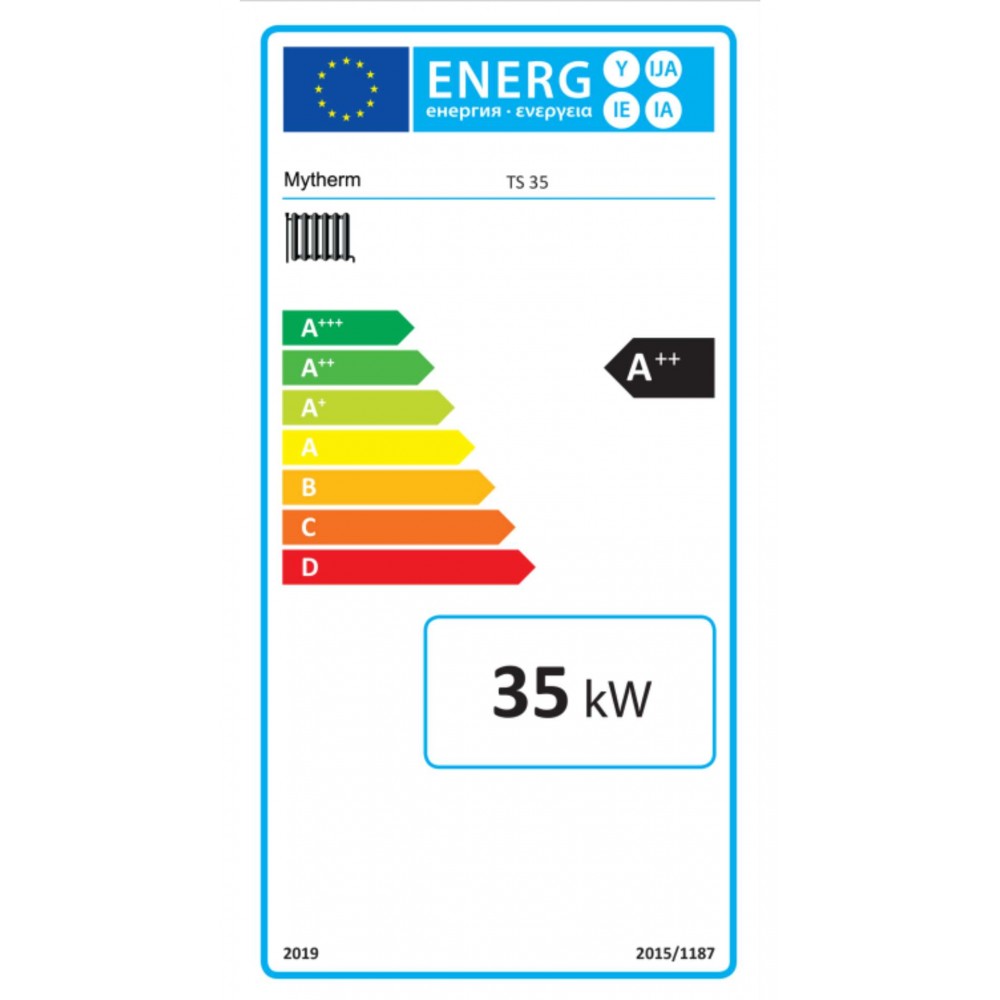 Пелетна камина с водна риза Mytherm IOLI TSA 35 сива, с вентилатор, 38kW | Пелетни камини с водна риза | Пелетни камини |