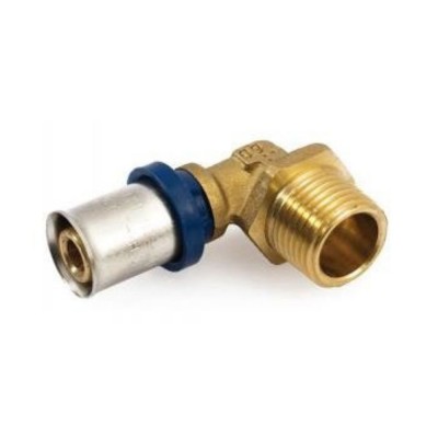 Прес коляно 16х1/2" М, прес фитинг за многослойни тръби PEX/AL/PEX - Pex Al Pex тръби и фитинги