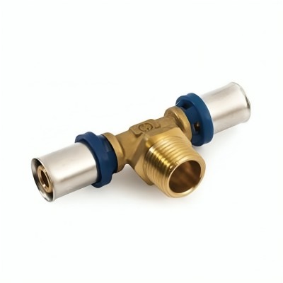 Прес тройник мъжки 3/4"-26x3.0, прес фитинг за многослойни тръби PEX/AL/PEX - Pex Al Pex тръби и фитинги